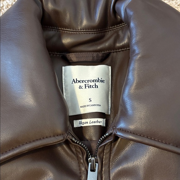 Abercrombie & Fitch Vegan Leather Bubble Hem Coat - Picture 2 of 5